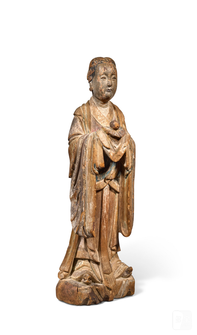 STATUE DE LONGNU EN BOIS POLYCHROME  CHINE, DYNASTIE MING (1368-1644) - 图2